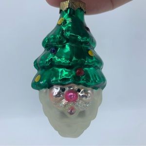 Thomas Pacconi Blown Glass Christmas Ornament Santa Christmas Tree Vintage‎